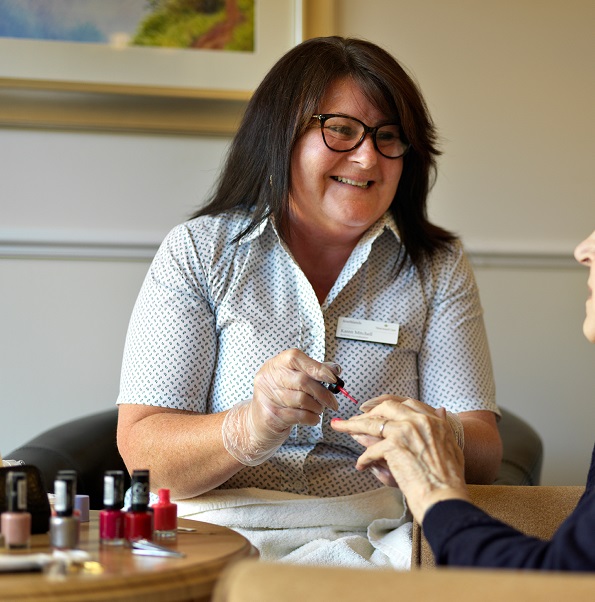 Beautician visits to paint resident's nails - Westward Care