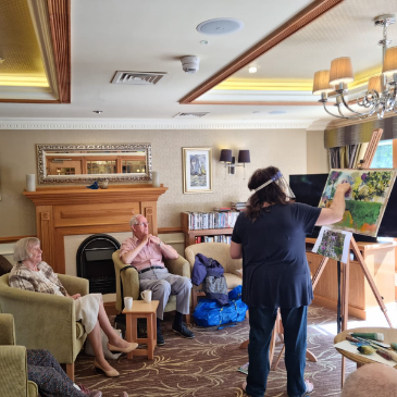 An artist visits our residents 