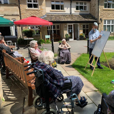 Activities on the lawn in the sunshine, led by our staff. 