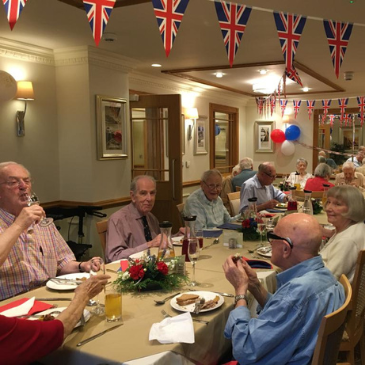 Southlands residents enjoying their Jubilee buffet. 