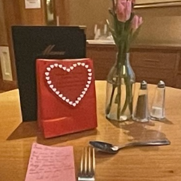 Valentine's Day gifts and flowers for residents at Headingley Hall