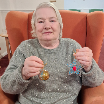 Today, our residents at Pennington Court have been getting crafty, designing baubles for our Christmas trees which are being delivered tomorrow.